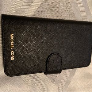 Michael Kors Black Leather Folio iPhone X/Xs case